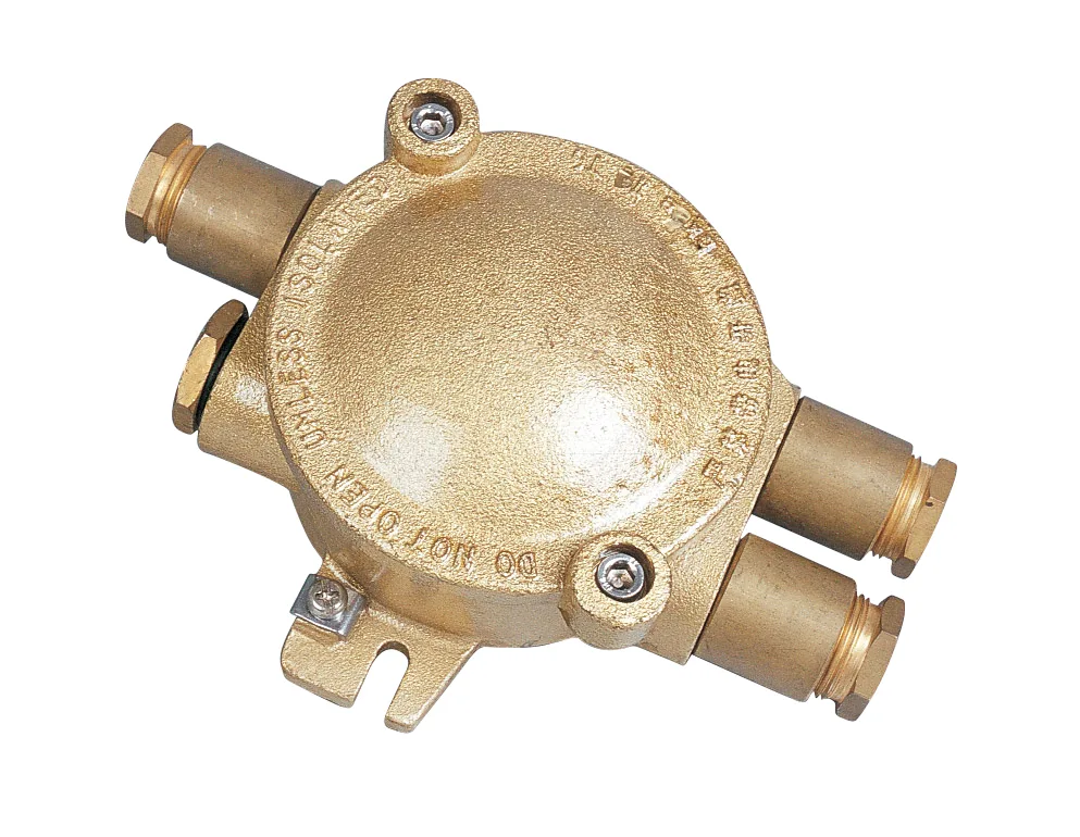 ปลั๊ก กันระเบิด Joint box 3gland 1L 2R, brass 550V 20A IP56 Exe II T6