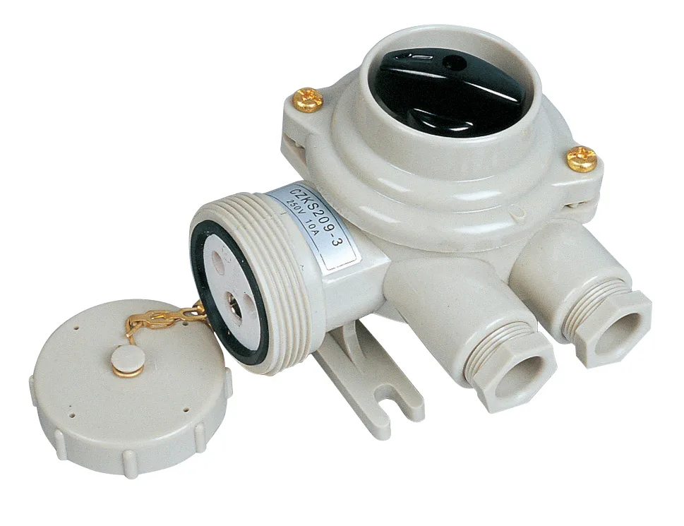 ปลั๊ก HNA 3Pin (Receptacle + Switch) Cable gland: []=