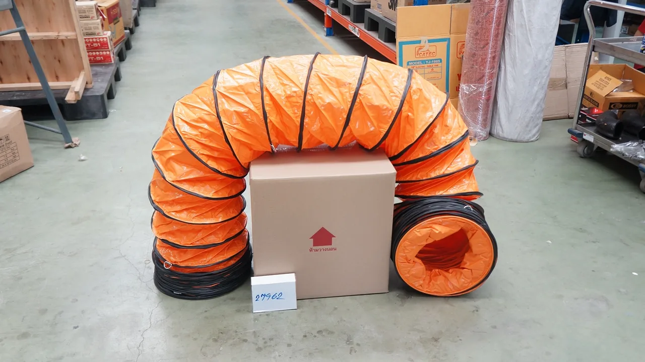 ท่ออ่อน สีส้ม ระบายอากาศ ขนาด 12" x 10เมตร (ใชักับพัดลม ID: 06169, 27961)