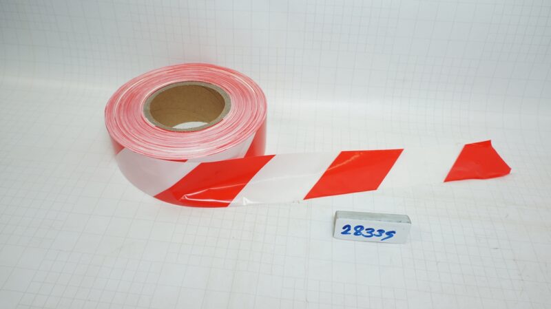 เทปกั้นที่ สีขาว-แดง ขนาด 50มม. x 500เมตร