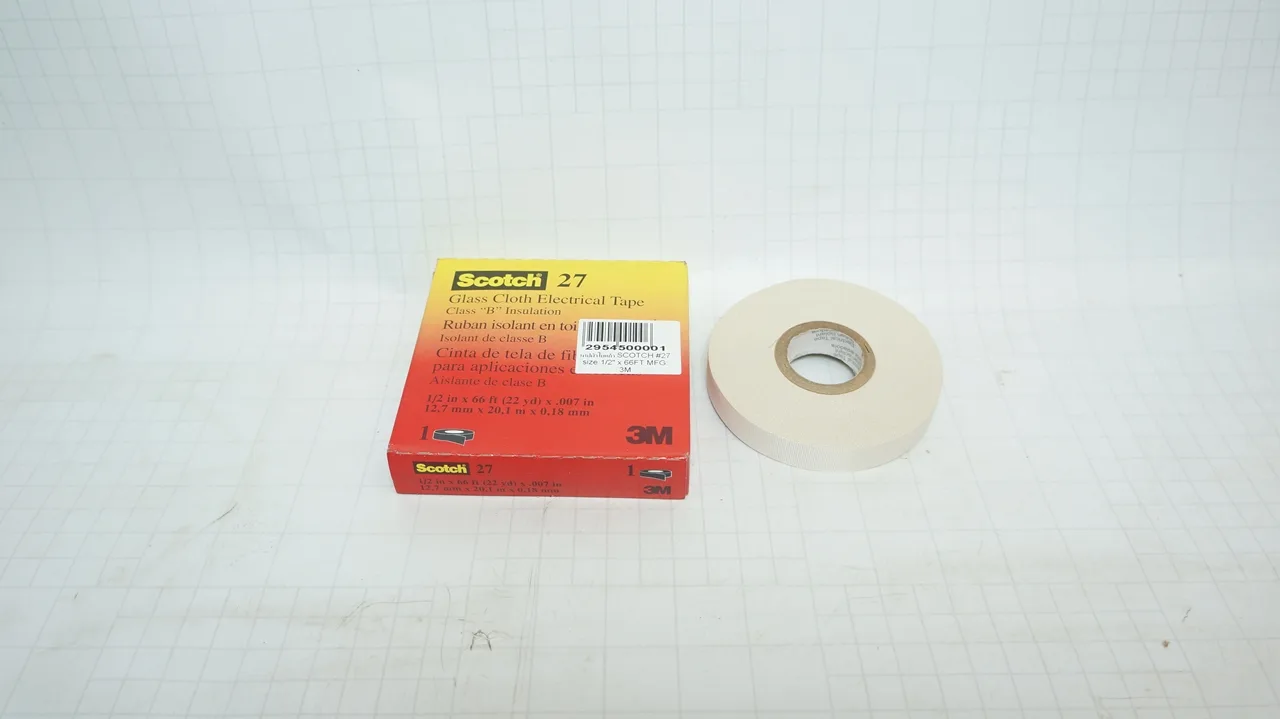 เทปผ้าใยแก้ว SCOTCH #27 size 1/2" x 66FT MFG: 3M
