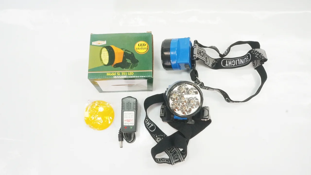 ไฟฉาย เซฟตี้ แบบคาดหัว ยี่ห้อ Sunlight แบบชาร์ทได้ รุ่น SL 351 LED 7ดวง