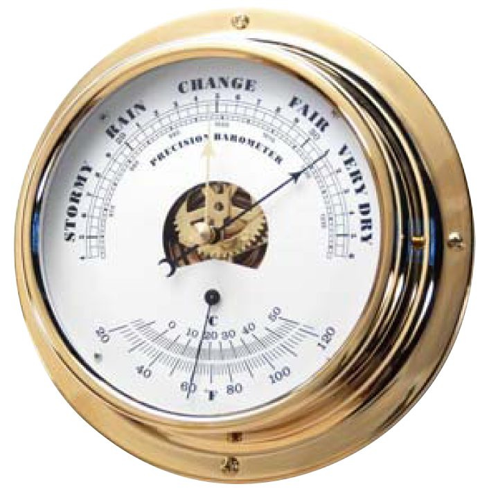 บาโรมิเตอร์ Barometer 960-1060hPa, Fig.198-BT, Dial-124mm Base-180mm, Thermometer 0+50C, 20+120F