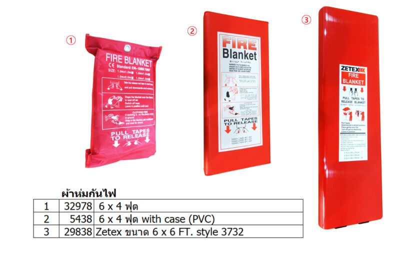 ผ้าห่มกันไฟ 6 x 4 ฟุต WITH CASE(PVC)