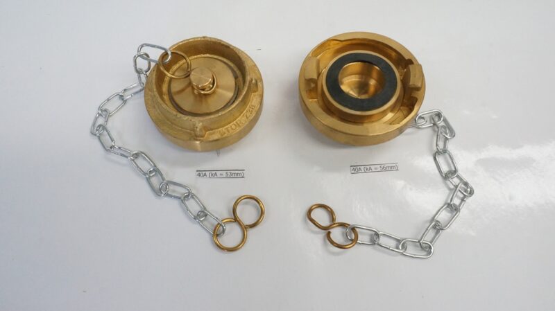 ฝาปิด ข้อต่อดับเพลิง ทองเหลือง มาตรฐานจีน 40A (kA = 53mm) Ref GB12514.2-2006 (คล้าย storz)