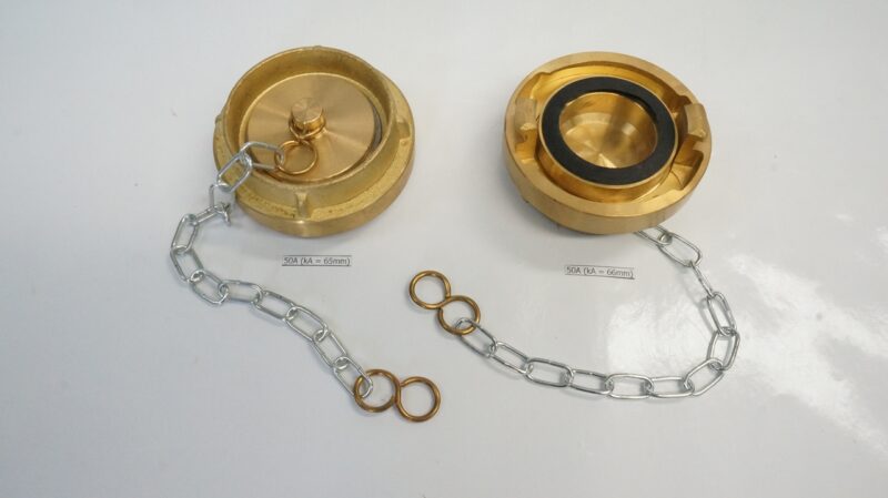 ฝาปิด ข้อต่อดับเพลิง ทองเหลือง มาตรฐานจีน 50A (kA = 65mm) Ref GB/T2031-94