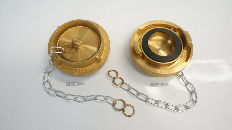 ฝาปิด ข้อต่อดับเพลิง ทองเหลือง มาตรฐานจีน 65A (kA = 76mm) Ref GB12514.2-2006 (คล้าย storz)