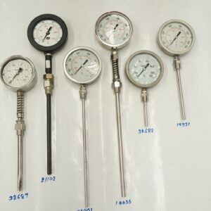 เทอร์โมมิเตอร์ แบบเกจ 4" มีน้ำมัน ไม่มีปีก 650c หางยาว 12" (Fix) เกลียว 1/2" BSP (ยาวรวม 45 ซม. ตามรูป ไม่มีสปริง)