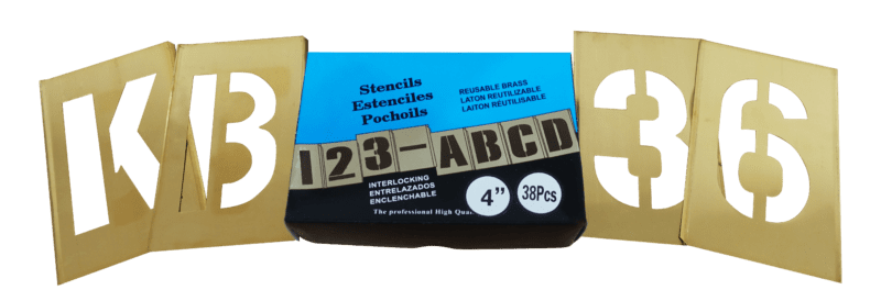 เพลท Stencil ทองเหลือง ขนาด 75mm(3 นิ้ว) 36 ชิ้น (A-Z & 0-9)