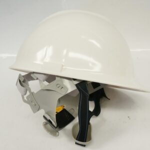 หมวกนิรภัย SWAT - สีขาว รุ่น POLICE , Class AB ปุ่มหมุน + สายรัดคาง ครบชุด