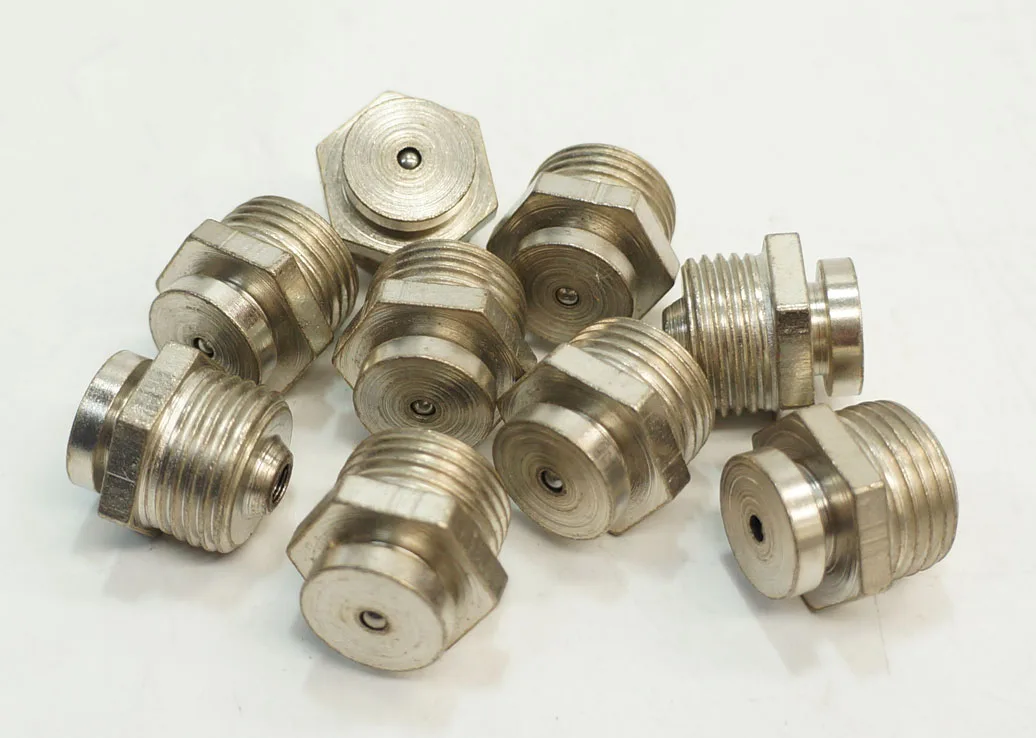 หัวอัดจารบี แบบกระดุม (Button Head 21.5มม) Hex:22mm เกลียว 1/2" (มีสีเงิน)