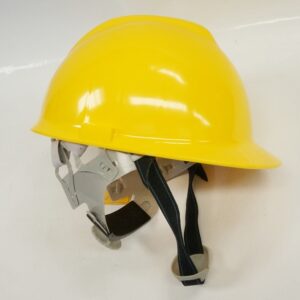 หมวกนิรภัย SWAT - สีเหลือง รุ่น POLICE , Class AB ปุ่มหมุน + สายรัดคาง ครบชุด