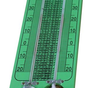 ไฮกรอมิเตอร์แบบกระเปาะ เปียกและแห้ง Wet and Dry Hygrometer (แผงไม้)