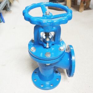 วาล์วฉาก PN16 DN100A (4"), L 175 Pitch-180, 8รู DIN-86251 บอดี้เหล็กหล่อ ลิ้นสแตนเลส ปะเก็น Non asbestos