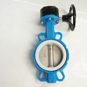 วาล์วผีเสื้อ PTFE พวงมาลัย 200A (8") Wafer 5k,10k,PN10,PN16,ANSI150 ลิ้นSS304 L: 60mm