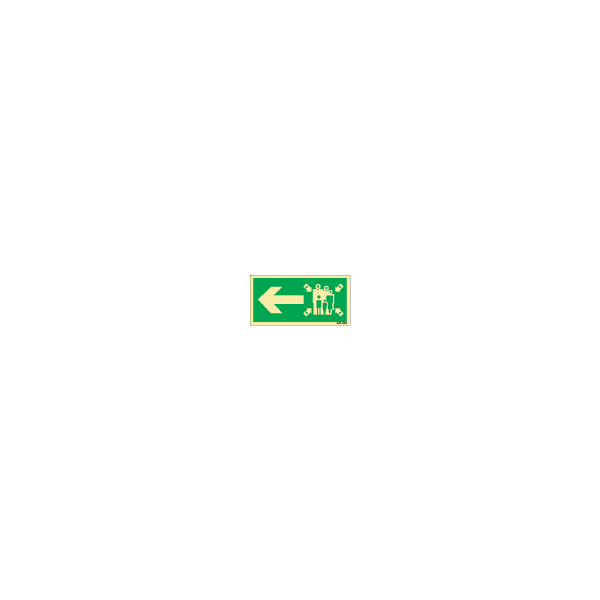 ป้าย [332380] SIGN PHOTO ILLUMINESCENT LLL SIGN ASSEMBLY STATION SIGN ARROW LEFT 75X150MM