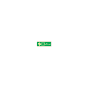 ป้าย [334300] SIGN PHOTO ILLUMINESCENT DIRECTION SIGN ARROW UP/ LIFEBOAT 100X300MM