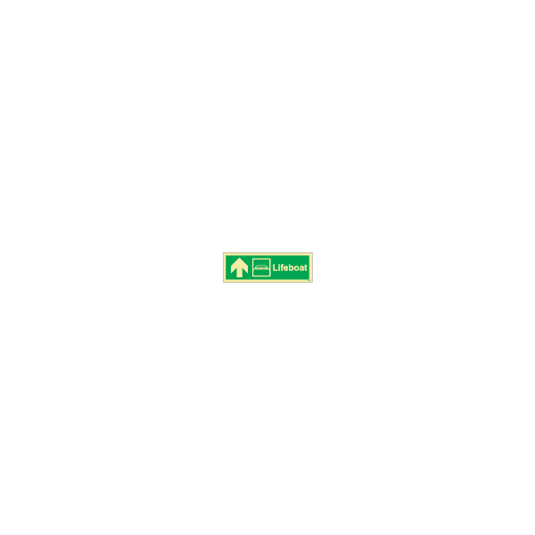 ป้าย [334300] SIGN PHOTO ILLUMINESCENT DIRECTION SIGN ARROW UP/ LIFEBOAT 100X300MM