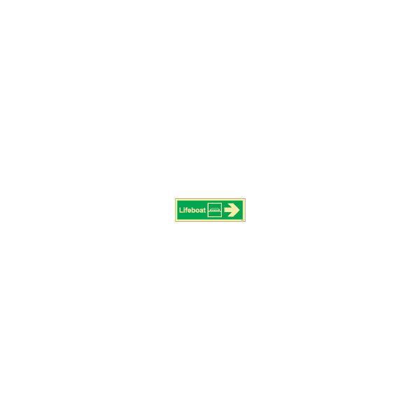 ป้าย [334305] SIGN PHOTO ILLUMINESCENT DIRECTION SIGN LIFEBOAT/ARROW HORIZ(R) 100X300MM