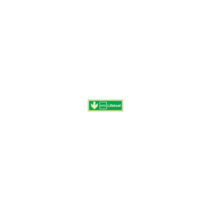 ป้าย [334308] SIGN PHOTO ILLUMINESCENT DIRECTION SIGN ARROW DOWN/ LIFEBOAT 100X300MM