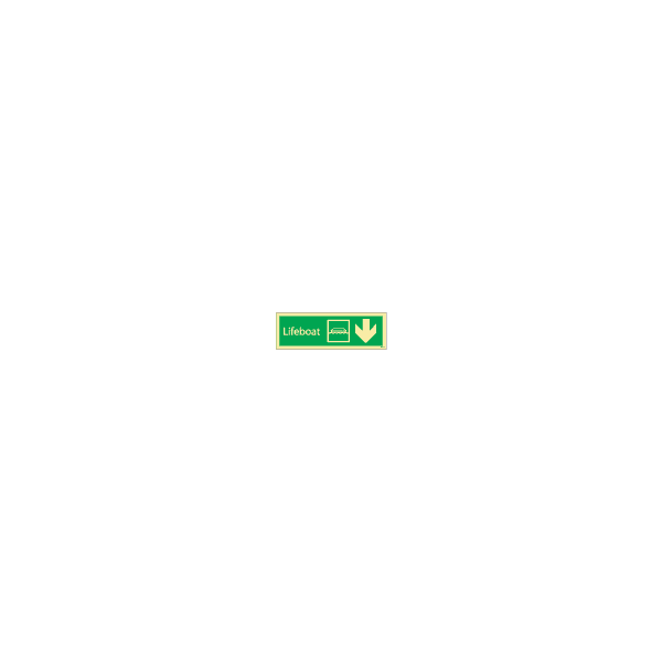 ป้าย [334309] SIGN PHOTO ILLUMINESCENT DIRECTION SIGN LIFEBOAT/ARROW DOWN 100X300MM