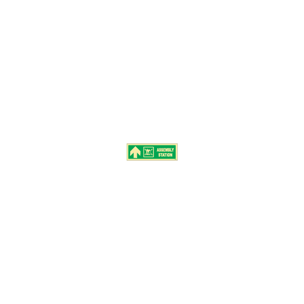ป้าย [334320] SIGN PHOTO ILLUMINESCENT DIRECTION SIGN ARROW UP/ ASSEMBLY STATION 100X300MM