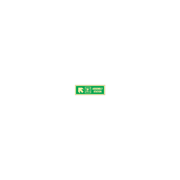 ป้าย [334322] SIGN PHOTO ILLUMINESCENT DIRECTION SIGN ARROW 45DEG UP (L)/ASSEMBLY STATION 100X300MM