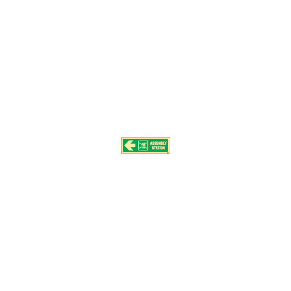 ป้าย [334324] SIGN PHOTO ILLUMINESCENT DIRECTION SIGN ARROW HORIZ(L)/ ASSEMBLY STATION 100X300MM