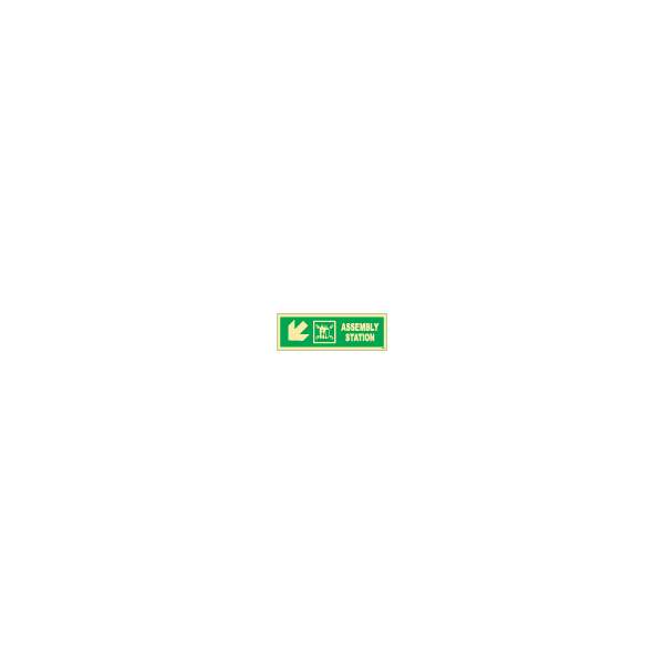 ป้าย [334326] SIGN PHOTO ILLUMINESCENT DIRECTION SIGN ARROW45DEG DOWN (L)/ASSEMBLY STATION 100X300MM