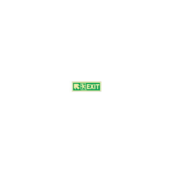 ป้าย [334402] SIGN PHOTO ILLUMINESCENT DIRECTION SIGN ARROW 45DEG UP (L)/EXIT 150X400MM