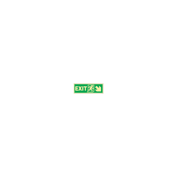 ป้าย [334407] SIGN PHOTO ILLUMINESCENT DIRECTION SIGN EXIT/ARROW 45DEG DOWN(R) 150X400MM