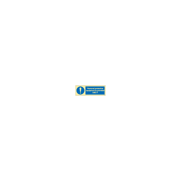 ป้าย [335678] SIGN PHOTO ILLUMINESCENT PPE IS PROVIDED USE IT 100X300MM