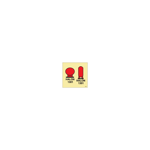 ป้าย [336050] FIRE CONTROL SIGN HALON 1301 BTLS IN PRTCTD AREA 150X150MM