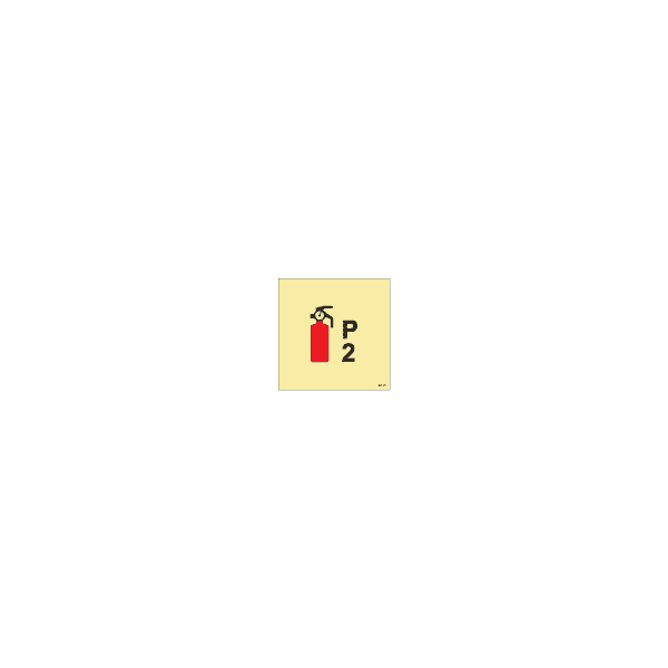 ป้าย [336083] FIRE CONTROL SIGN POWDER(P2) FIRE EXTINGUISHER 150X150MM