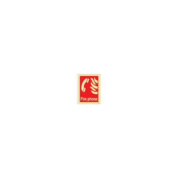 ป้าย [336124] SIGN PHOTO ILLUMINESCENT FIRE EQUIPMENT SIGN (RED) FIRE PHONE 200X150MM