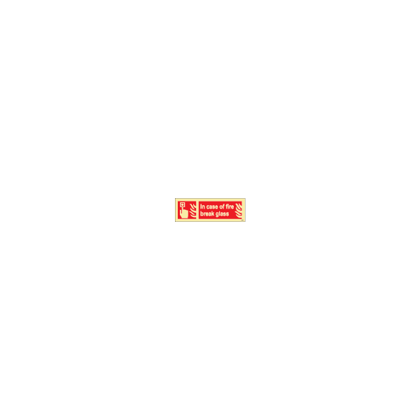 ป้าย [336143] SIGN PHOTO ILLUMINESCENT FIRE EQUIPMENT SIGN (RED) BREAK GLASS 100X300MM