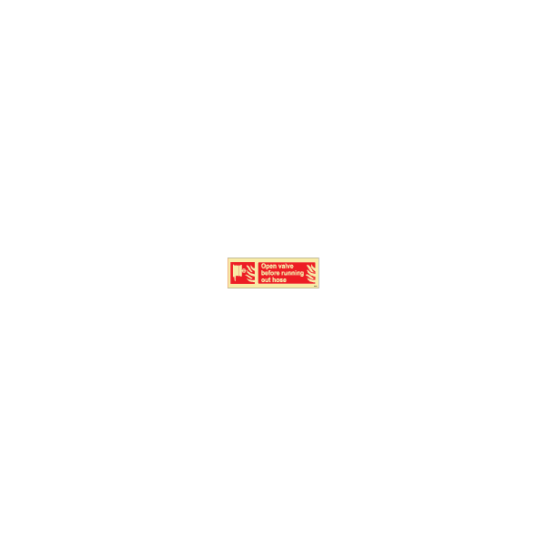 ป้าย [336146] SIGN PHOTO ILLUMINESCENT FIRE EQUIPMENT SIGN (RED) OPEN VALVE 100X300MM