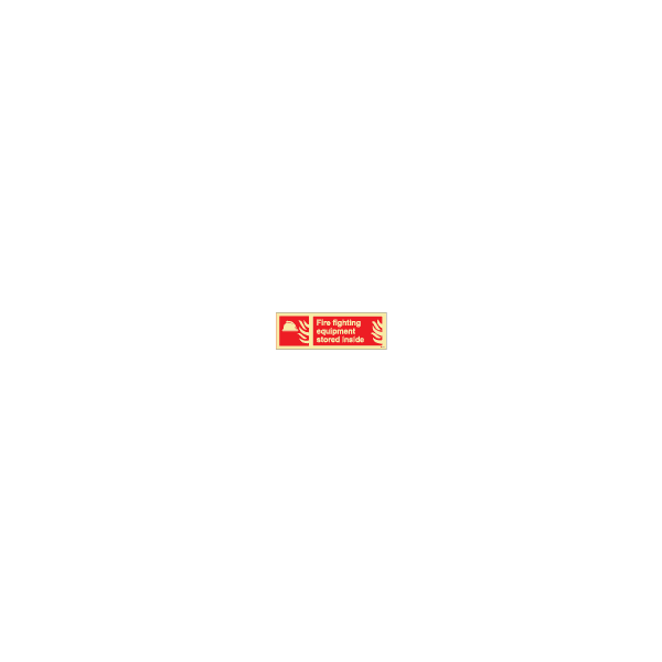 ป้าย [336149] SIGN PHOTO ILLUMINESCENT FIRE EQUIPMENT SIGN (RED) FIRE EQPMNT STORED INSIDE 100X300MM