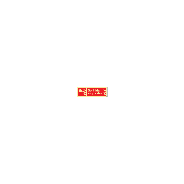 ป้าย [336152] SIGN PHOTO ILLUMINESCENT FIRE EQUIPMENT SIGN (RED) SPRINKLER STOP VALVE 100X300MM