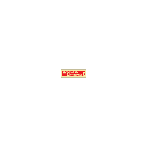 ป้าย [336153] SIGN PHOTO ILLUMINESCENT FIRE EQUIPMENT SIGN (RED) SPRINKLER CONT VALVE 100X300MM