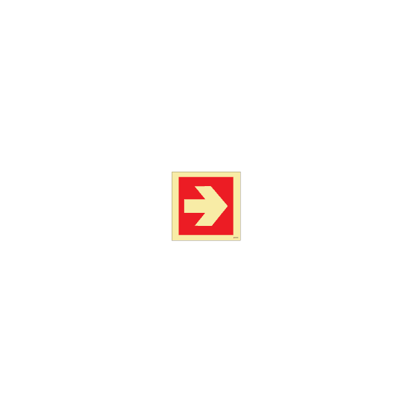 ป้าย [336210] FIRE EQUIPMENT SIGN (RED) ARROW HORIZ(R) 150X150MM