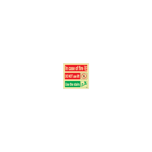 ป้าย [336300] FIRE EQUIPMENT SIGN (RED) DO NOT USE LIFT 150X150MM