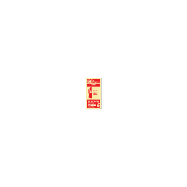 ป้าย [336410] SIGN PHOTO ILLUMINESCENT FIRE EQUIPMENT SIGN (RED) FIRE EXTINGUISHER WATER 200X100MM