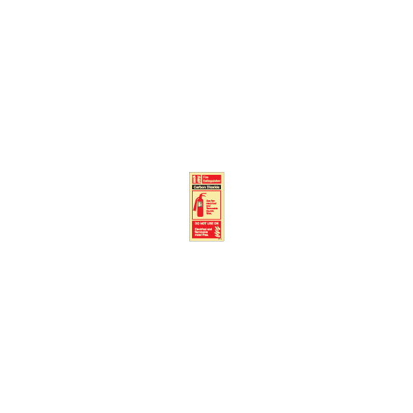 ป้าย [336413] SIGN PHOTO ILLUMINESCENT FIRE EQUIPMENT SIGN (RED) FIRE EXTING CARB.DIOXIDE 200X100MM