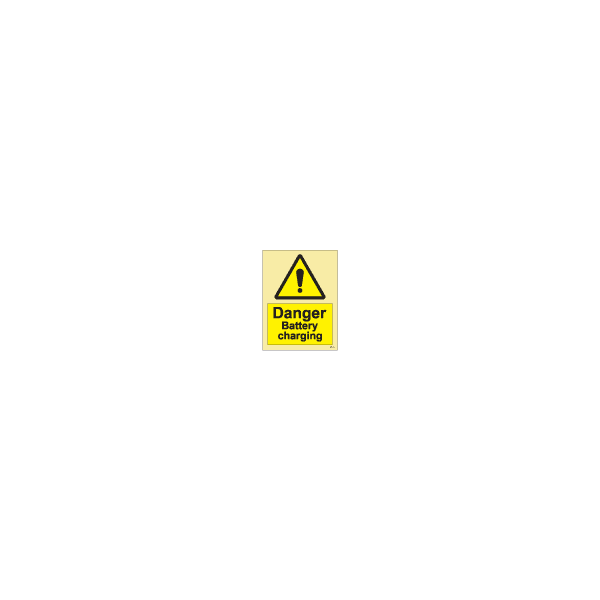 ป้าย [337543] SIGN PHOTO ILLUMINESCENT HAZARD SIGNS DANGER BATTERY CHARGING 200X150MM