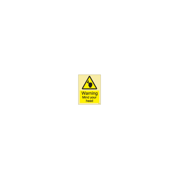 ป้าย [337570] SIGN PHOTO ILLUMINESCENT HAZARD SIGNS WARNING MIND YOUR HEAD 200X150MM