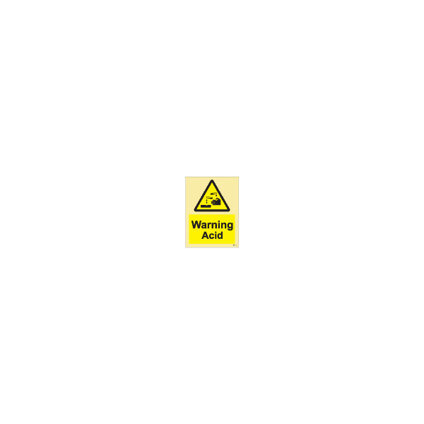 ป้าย [337590] SIGN PHOTO ILLUMINESCENT HAZARD SIGNS WARNING ACID 200X150MM