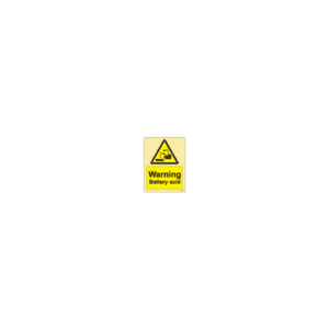 ป้าย [337591] SIGN PHOTO ILLUMINESCENT HAZARD SIGNS WARNING BATTERY ACID 200X150MM