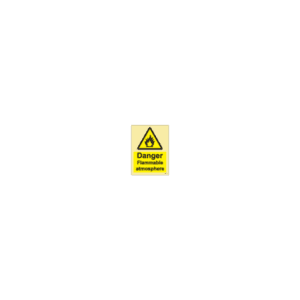 ป้าย [337633] SIGN PHOTO ILLUMINESCENT HAZARD SIGNS DANGER FLAMMABLE ATMOSPHERE 200X150MM