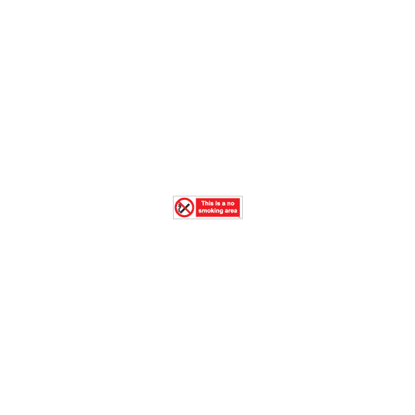 ป้าย [338532] SIGN WHITE VINYL SELF ADHESIVE THIS IS A NO SMOKING AREA 100X300MM